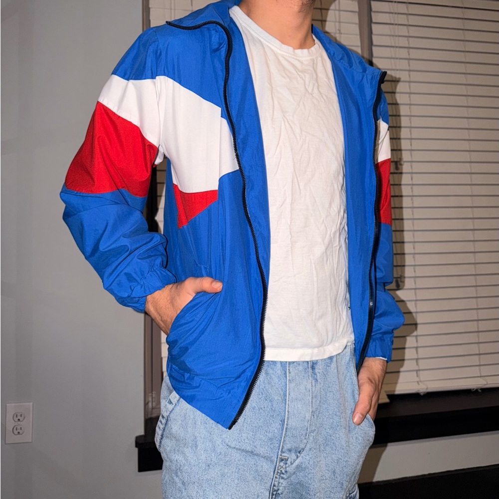 Blue, Red, and White Men's Jacket